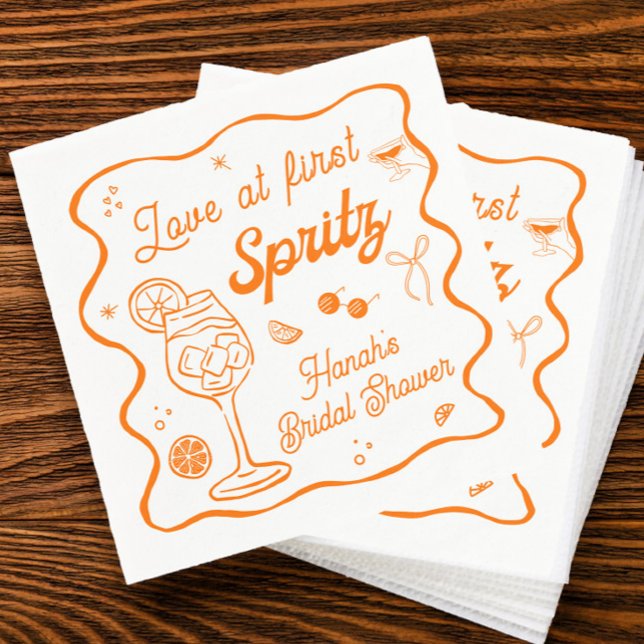 Aperol Spritz Bridal Shower Napkin (Creator Uploaded)