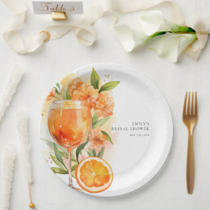 Aperol Spritz Bridal Shower Paper Plate