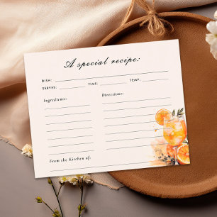 Aperol Spritz Bridal Shower Recipe Card