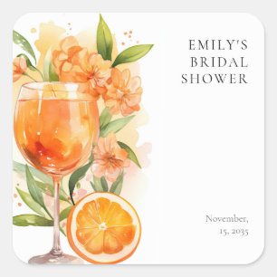 Aperol Spritz Bridal Shower Square Sticker