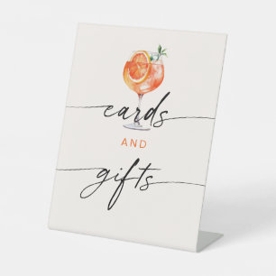 Aperol Spritz Cards & Gifts Bridal Shower Pedestal Sign