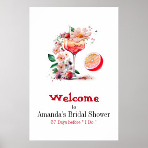 Aperol Spritz Cocktail Citrus Orange Bridal Shower Poster