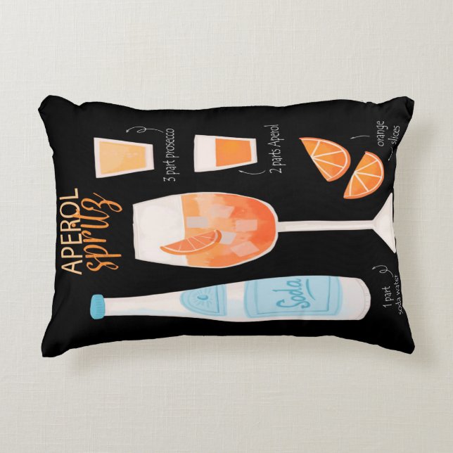 Aperol Spritz Cocktail Decorative Cushion (Front)
