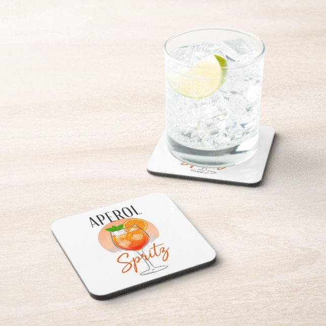 Aperol Spritz Cocktail Design Coaster (Right Side)