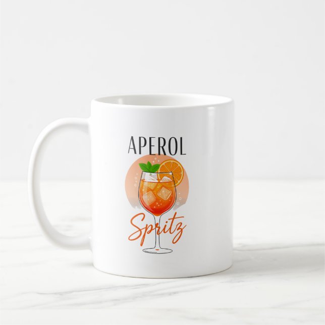 Aperol Spritz Cocktail Design Coffee Mug (Left)