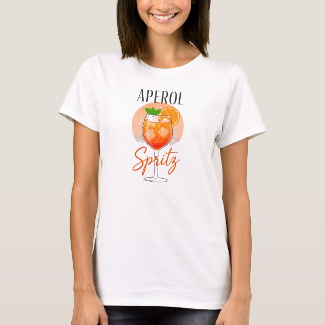 Aperol Spritz Cocktail Design T-Shirt (Front)
