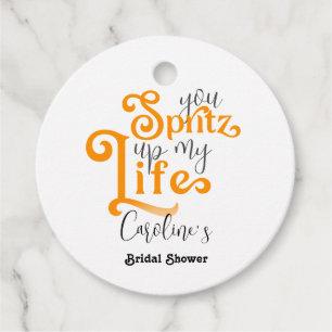 Aperol Spritz Cocktail Italian Style Bridal Shower Favour Tags