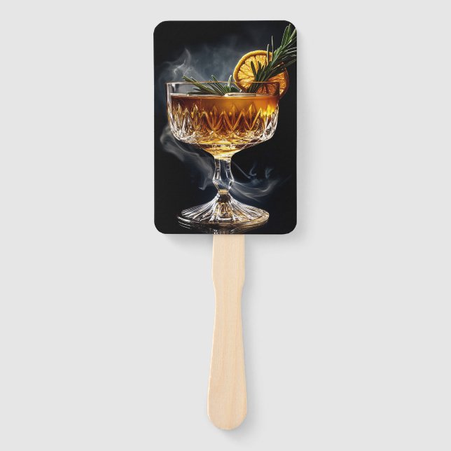 Aperol spritz cocktail on a dark background hand fan (Front)