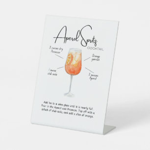 Aperol Spritz Cocktail Pedestal Sign
