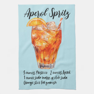 Aperol Spritz Cocktail Recipe Tea Towel