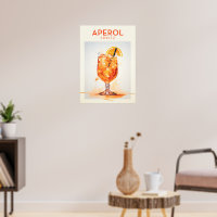 Aperol Spritz Cocktail Retro Poster