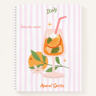 Aperol Spritz Cocktail Spiral Notebook