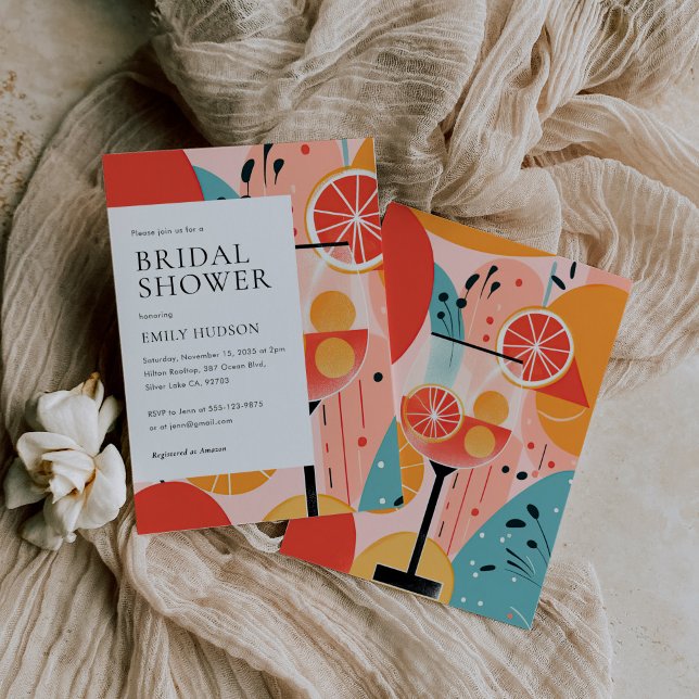 Aperol Spritz Colourful Bridal Shower Invitation (Creator Uploaded)