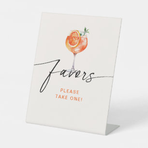 Aperol Spritz Favors Bridal Shower Pedestal Sign