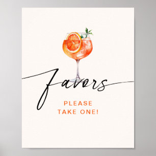 Aperol Spritz Favors Bridal Shower Poster