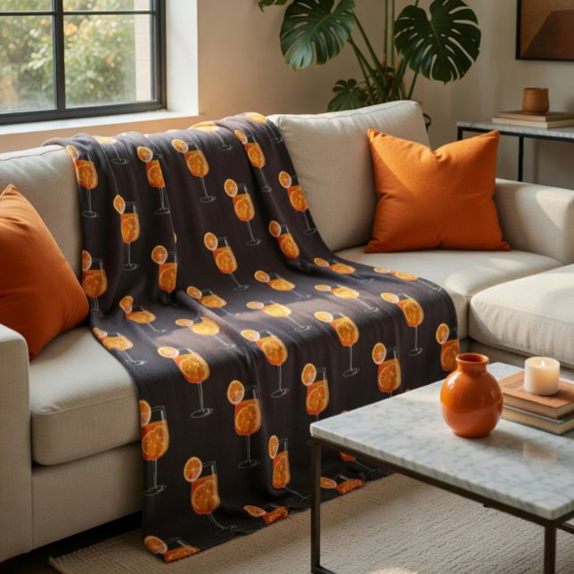 Aperol Spritz Fleece Blanket – Cosy Cocktail Vibes (Creator Uploaded)