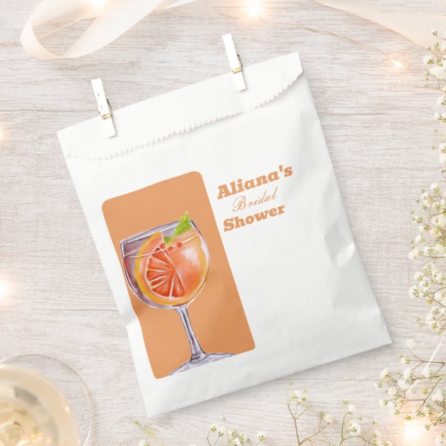 Aperol Spritz Floral Bridal Shower Favour Bag (Clipped)