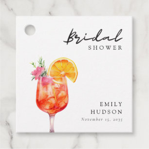 Aperol Spritz Floral Bridal Shower Favour Tags