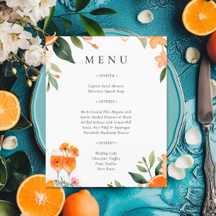 Aperol Spritz Floral Bridal Shower Menu