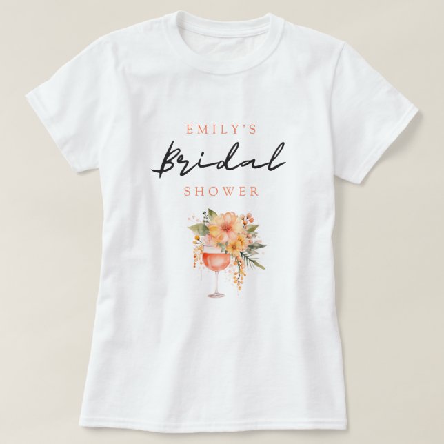 Aperol Spritz Floral Bridal Shower T-Shirt (Design Front)