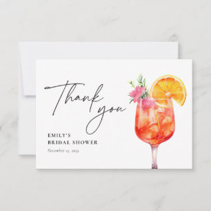 Aperol Spritz Floral Bridal Shower Thank You Card