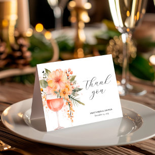 Aperol Spritz Floral Bridal Shower Thank You Card
