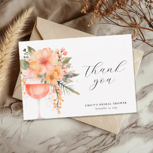 Aperol Spritz Floral Bridal Shower Thank You Card
