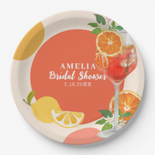 Aperol spritz Love at first spritz Bridal shower  Paper Plate