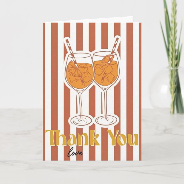 Aperol Spritz Lover Gift Thank Love Bachelorette Card (Front)