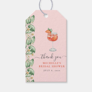 Aperol Spritz Orange Bridal Shower Gift Tags