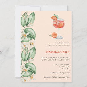 Aperol Spritz Orange Bridal Shower Invitation