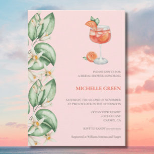 Aperol Spritz Orange Bridal Shower Invitation QR