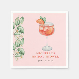 Aperol Spritz Orange Bridal Shower Napkin