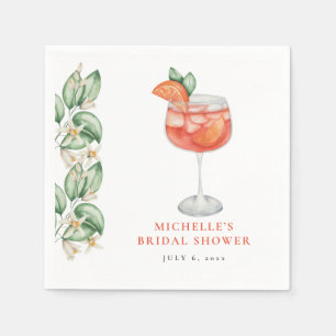 Aperol Spritz Orange Bridal Shower Napkin