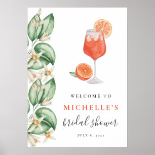 Aperol Spritz Orange Bridal Shower Welcome Sign