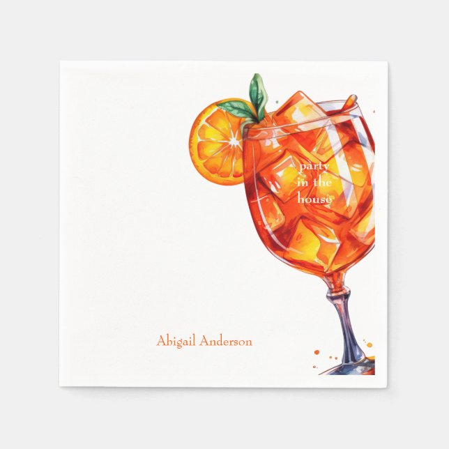Aperol Spritz Party in the House Bridal Shower Napkin (Front)