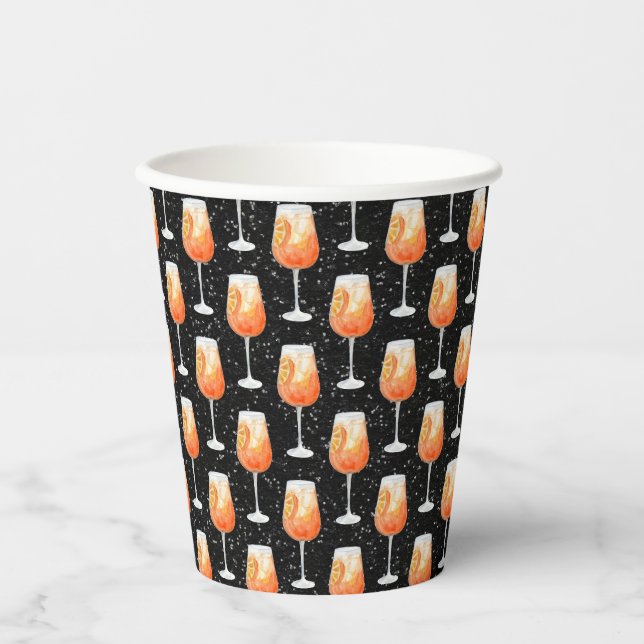 Aperol Spritz Pattern Paper Cups (Front)