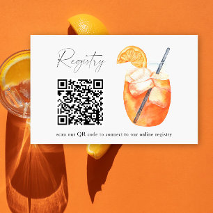 Aperol spritz QR code bridal shower registry  Stationery
