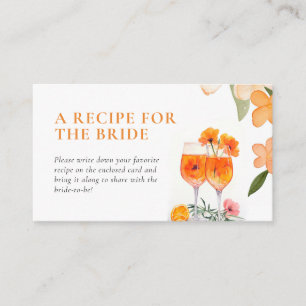 Aperol Spritz Recipe Request Bridal Shower  Enclosure Card