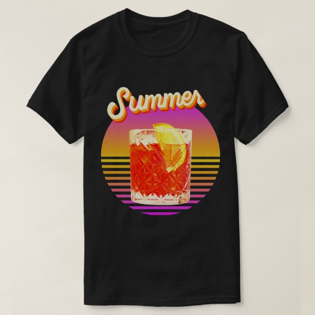 Aperol Spritz Recipe - Summer Cocktails   T-Shirt (Design Front)