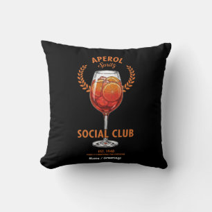 Aperol Spritz Social Club Funny Cute Drinks Design Cushion