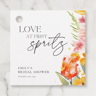 Aperol Spritz Watercolor Bridal Shower Favour Tags