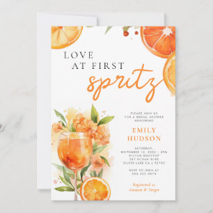 Aperol Spritz Watercolor Bridal Shower Invitation