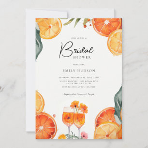 Aperol Spritz Watercolor Bridal Shower Invitation