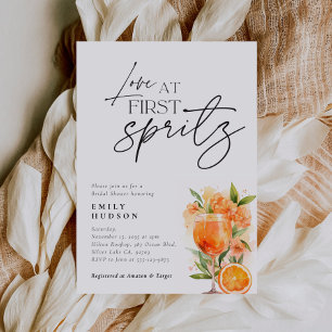 Aperol Spritz Watercolor Bridal Shower Invitation