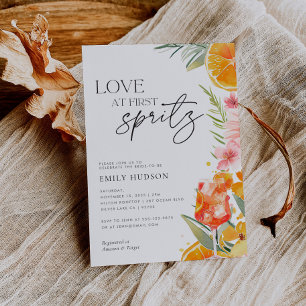 Aperol Spritz Watercolor Bridal Shower Invitation
