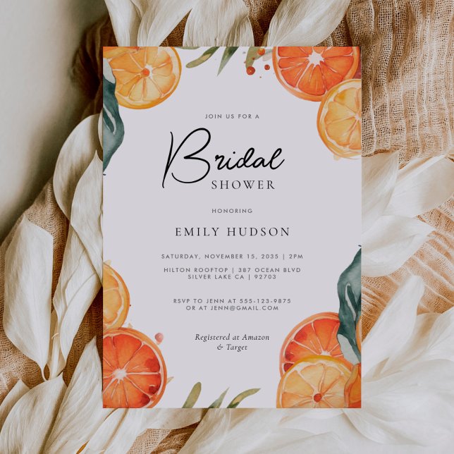 Aperol Spritz Watercolor Bridal Shower Invitation (Creator Uploaded)