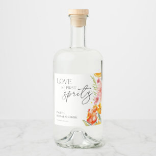 Aperol Spritz Watercolor Bridal Shower Liquor Bottle Label