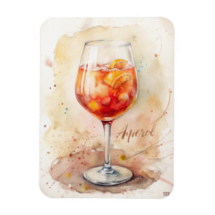 Aperol Spritz Watercolor Painting  Magnet