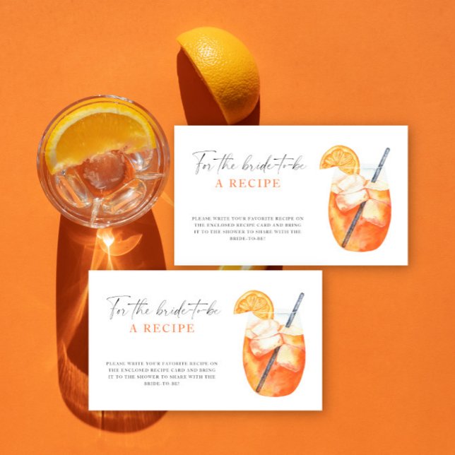 Aperol spritz wedding - Recipe for the bride to be Enclosure Card (Creator Uploaded)